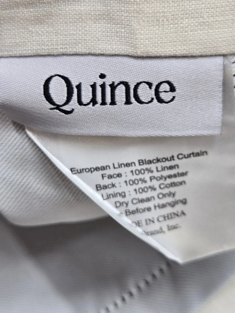 NWT QUINCE Set Of 2 48x96 European Linen True Blackout Curtains Cream 9384